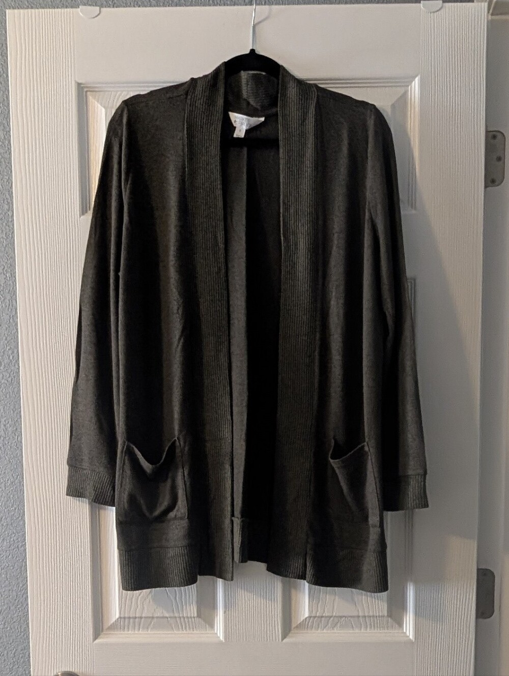 Market & Spruce Women's Olive Green Open-Front Cardigan